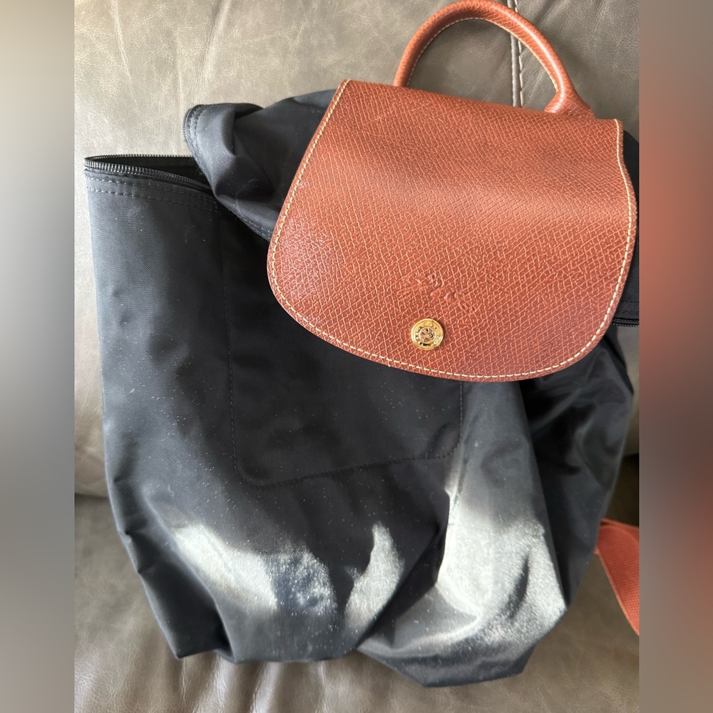 Long Champ Black and Brown Backpack
